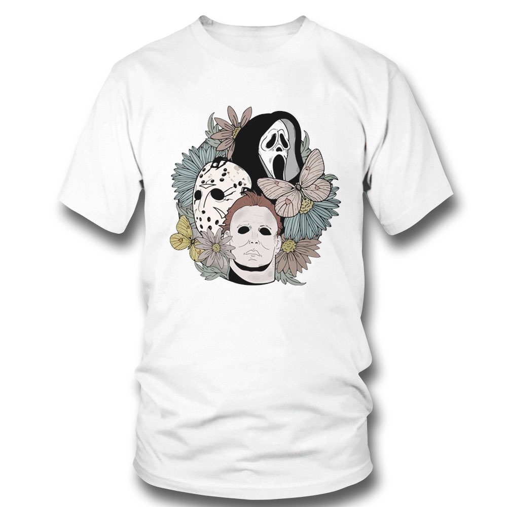 Scream Ghostface Jason Michael Myers Halloween Floral Shirt Sweatshirt, Tank Top, Ladies Tee
