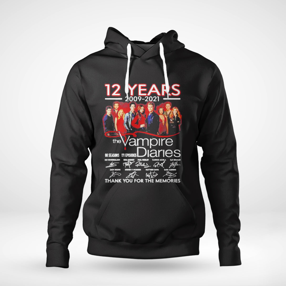 13 Years The Vampire Diaries 8 Season 171 Episodes 2009 2022 Thank You For The Memories Shirt Long Sleeve, Ladies Tee