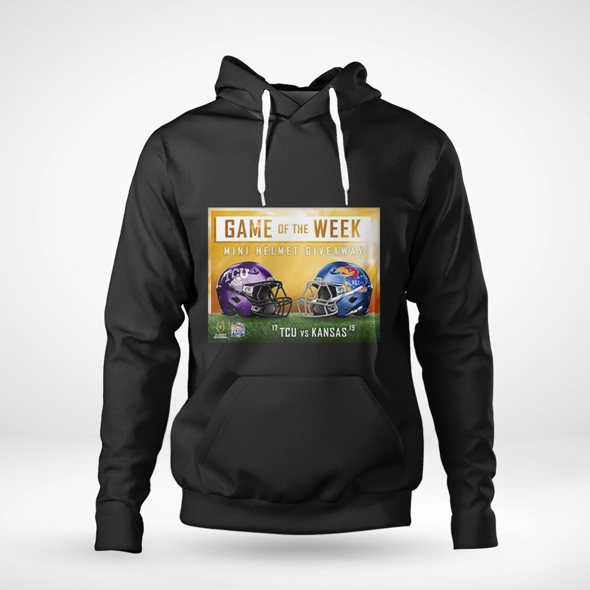 Tcu Vs Kansas Game Of The Week Mini Helmet Giveaway Hoodie T-shirt Long Sleeve, Tank Top
