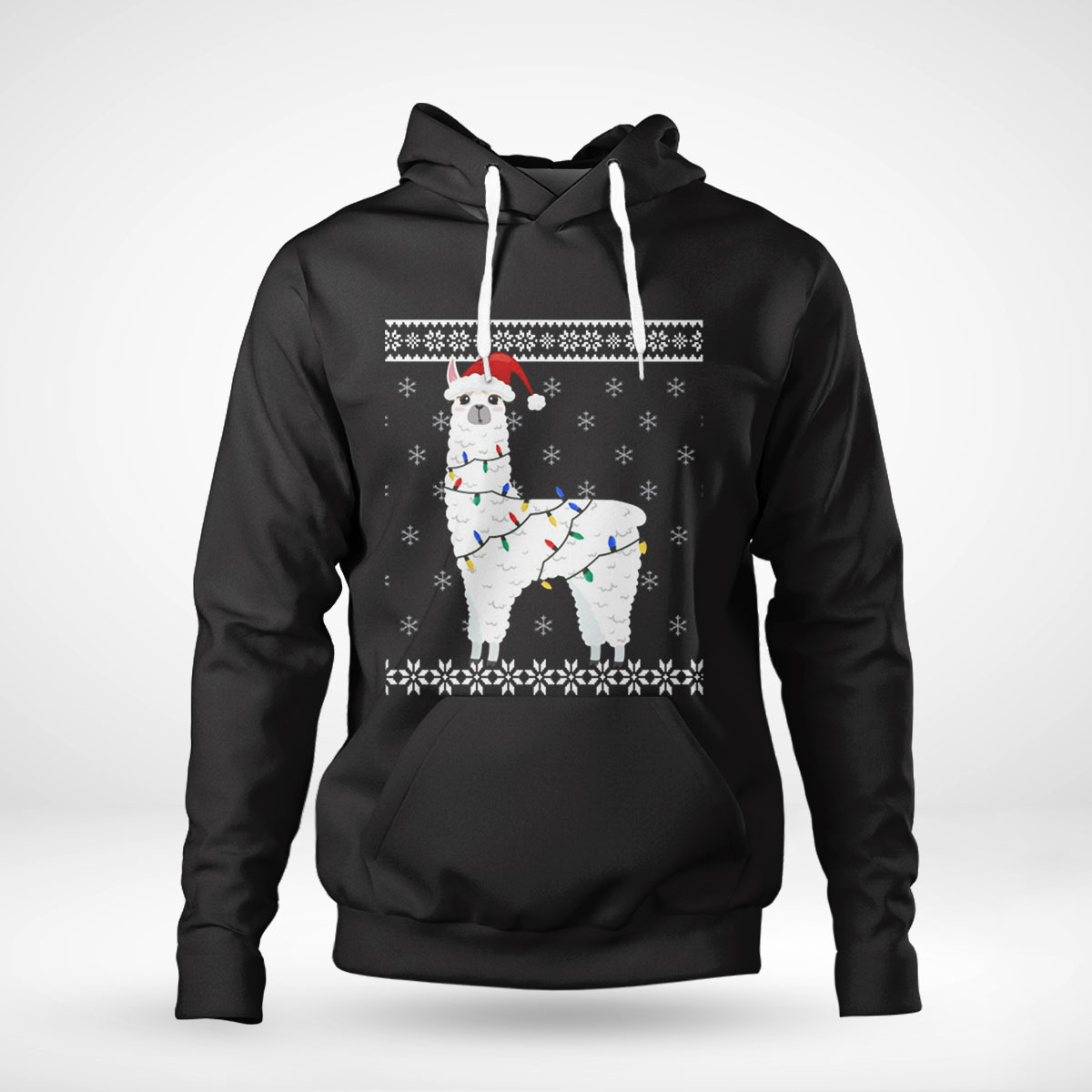 Ugly Alpaca Christmas Shirt Hoodie Long Sleeve, Ladies Tee