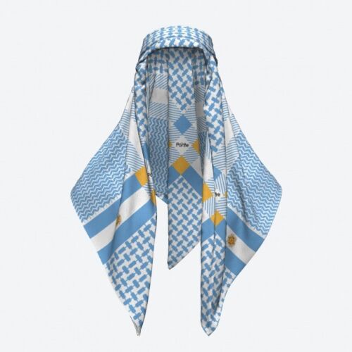 2022 World Cup Keffiyeh Argentina Shemagh Wrap Headwear Scarf For Fan La Albice National Football Soccer Ghutra Scarf