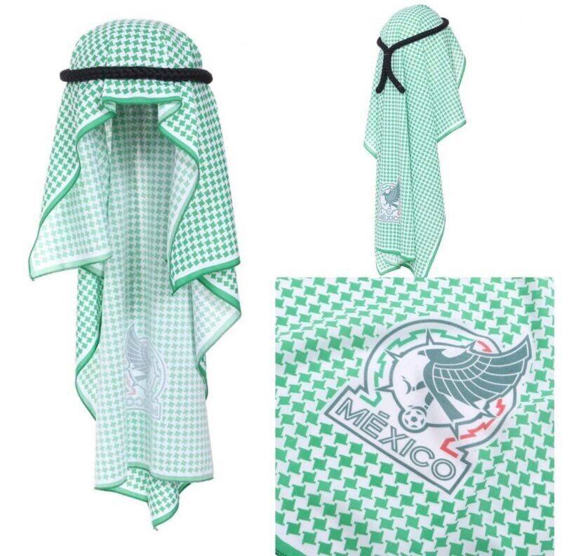 2022 World Cup Turban Mexico Mundial Keffiyeh Shemagh Wrap Headwear Scarf Ghutra Scarf