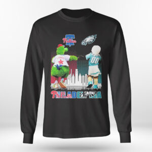 Longsleeve shirt Mascot Philadelphia Phillies And Philadelphia Eagles City Sport Team Shirt