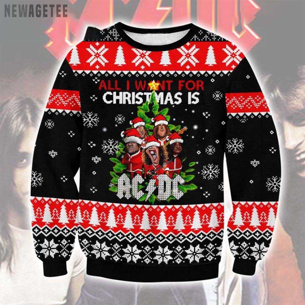 All I Want For Christmas Is Acdc Ugly Christmas Sweater Knitted Sweater All I Want For Christmas Is Acdc Ugly Christmas Sweater Knitted Sweater
