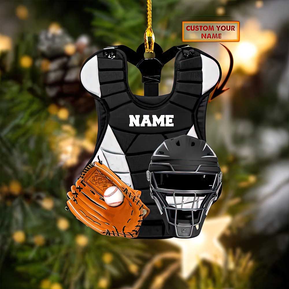 American Football Shoulder Pads Ornament Personalized Football Wooden Christmas Ornament Holiday Gift