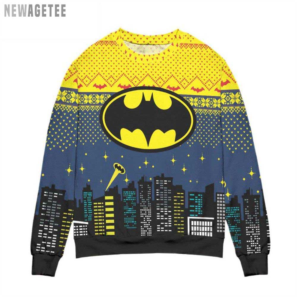 Batman Gotham City Nights Ugly Christmas Sweater Knitted Sweater
