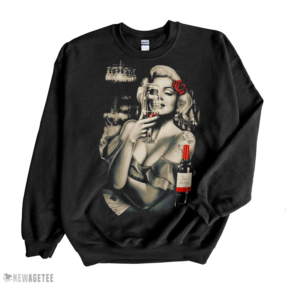 50s Design Marylin Monroe Wine Shirt Long Sleeve, Ladies Tee