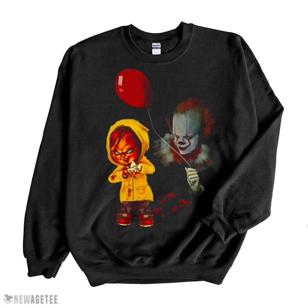 Clown And Chucky T Hoodie T-shirt Long Sleeve, Ladies Tee
