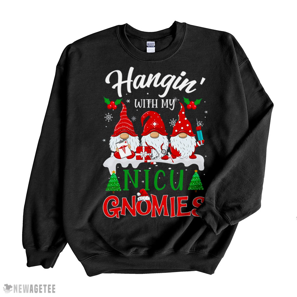 Hanging With My Nicu Gnomies Santa Hat-shirt Long Sleeve, Ladies Tee