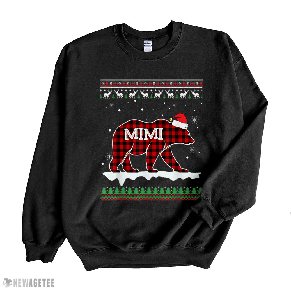 Mimi Bear Christmas Pajama Red Plaid Buffalo Family T-shirt Sweatshirt, Tank Top, Ladies Tee