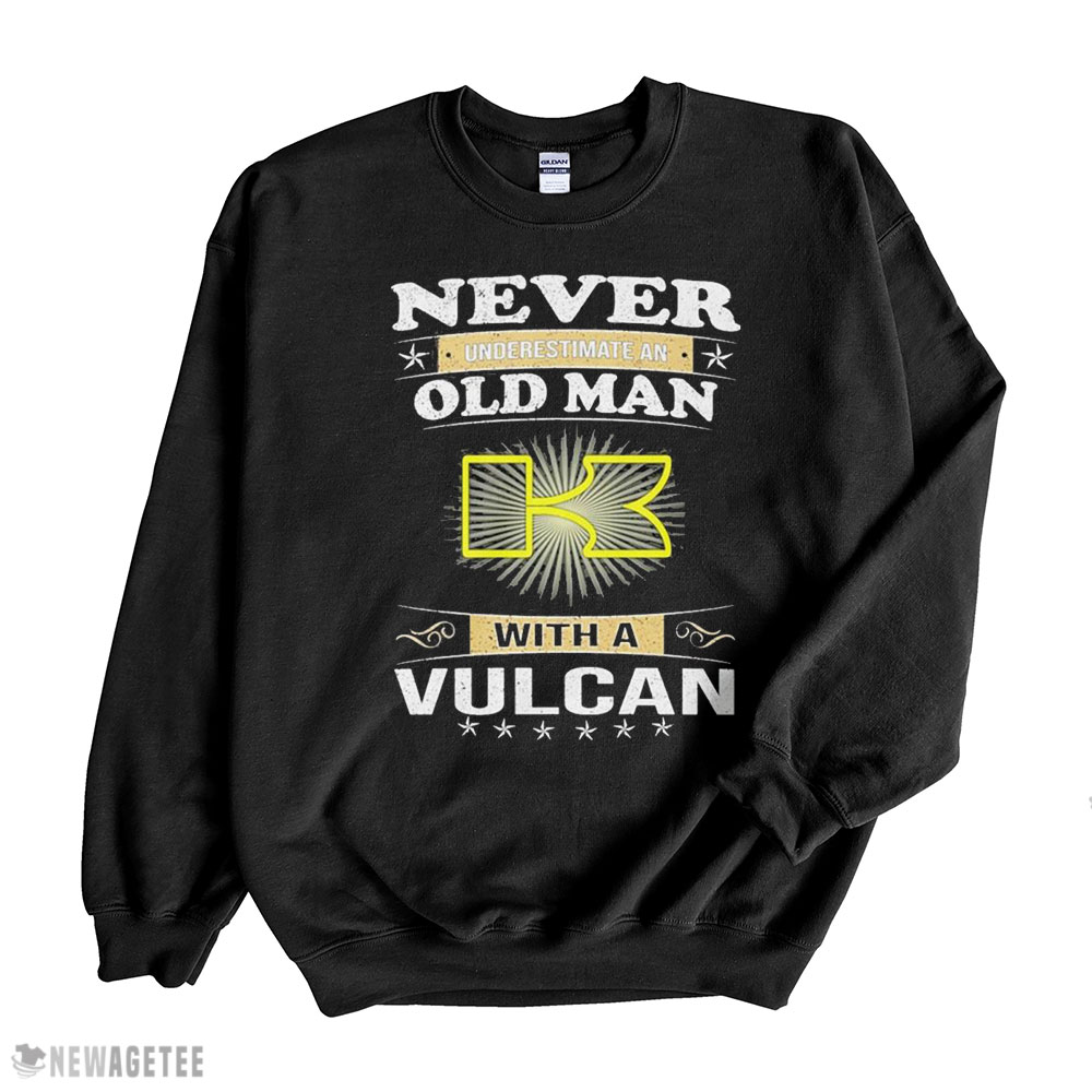 Official Never Underestimate An Old Man With A Vulcan Logo 2022 Shirt Hoodie, Long Sleeve, Tank Top