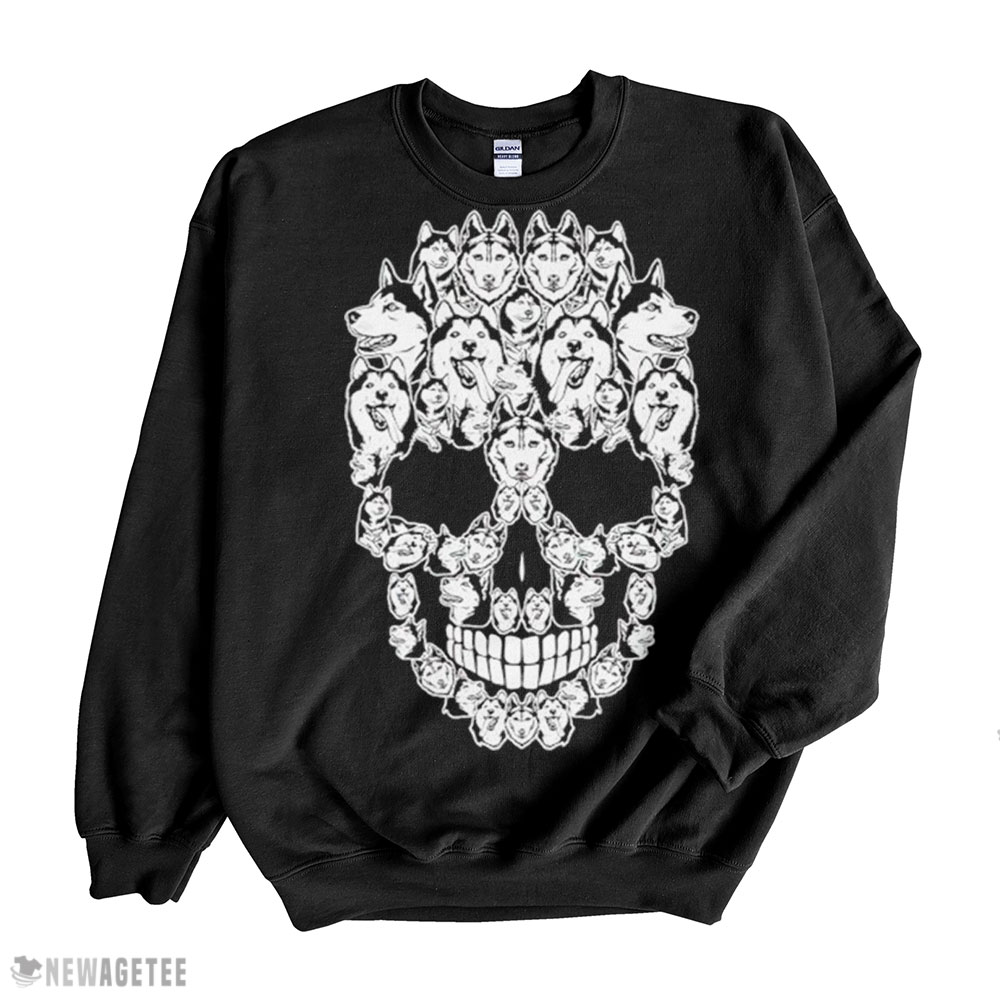 Siberian Husky Dog Skull Halloween Hoodie T-shirt Sweatshirt, Tank Top, Ladies Tee