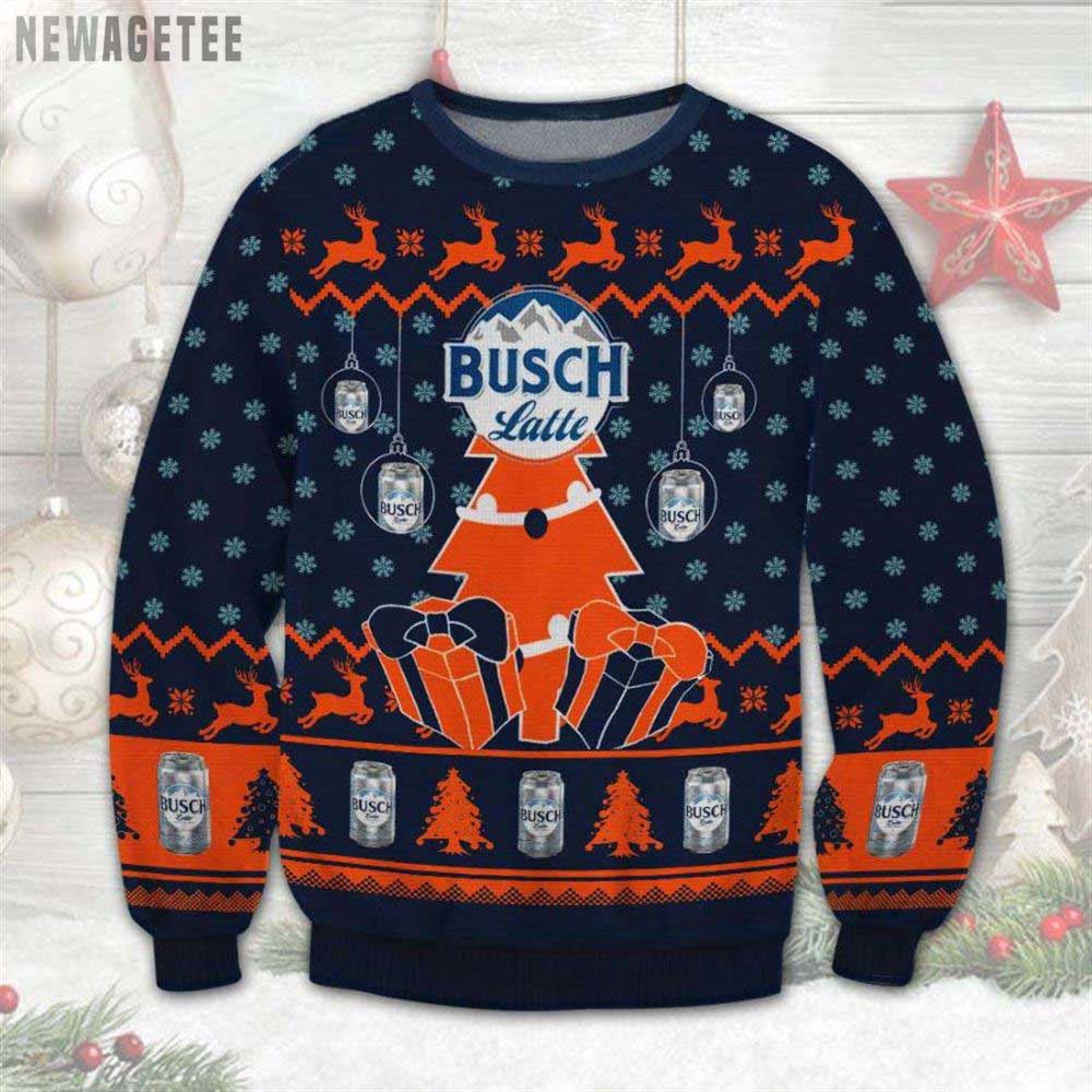 Busch Latte Can Ugly Christmas Sweater Knitted Sweater