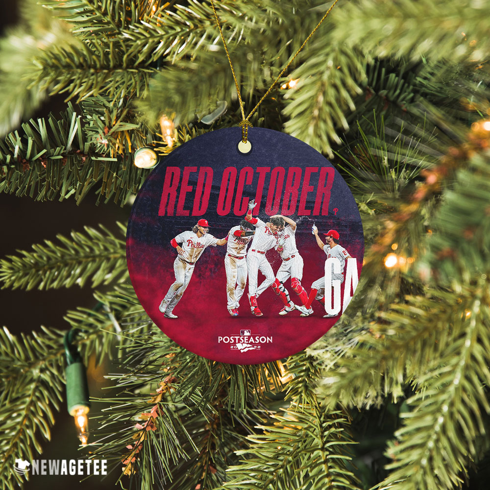 Philadelphia Phillies 2022 Postseason Red October Rise Christmas Christmas Ornament Holiday Gift