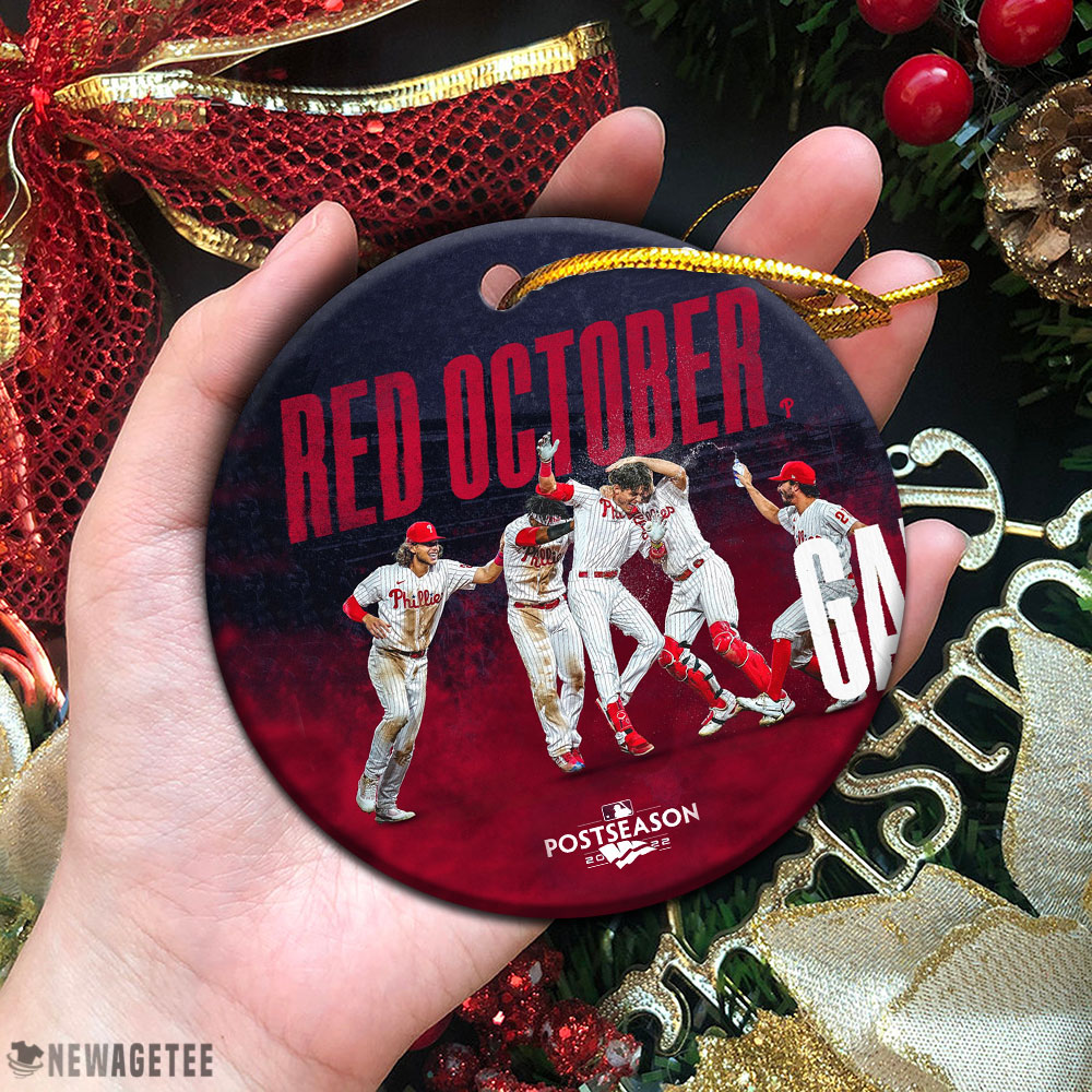 Philadelphia Phillies 2022 Postseason Red October Rise Christmas Christmas Ornament Holiday Gift