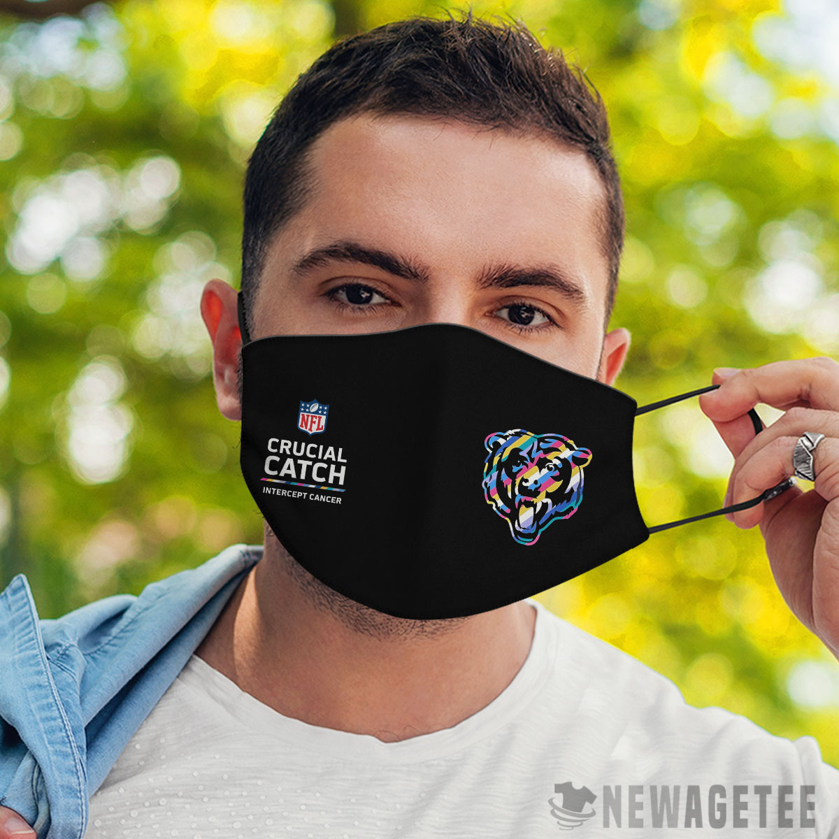 Chicago Bears Nfl Crucial Catch Multicolor Face Mask Cloth Reusable