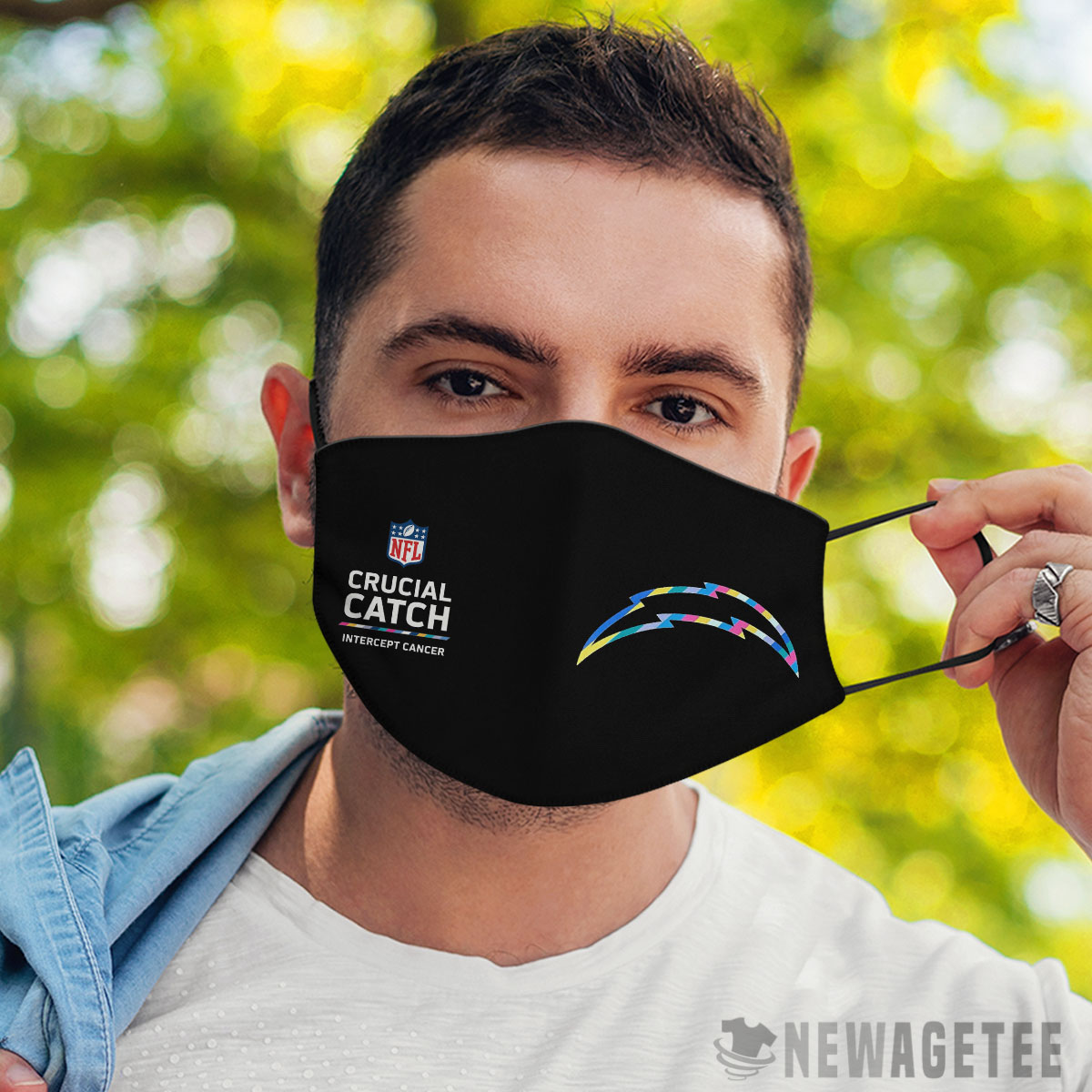 Los Angeles Chargers Nfl Crucial Catch Multicolor Face Mask