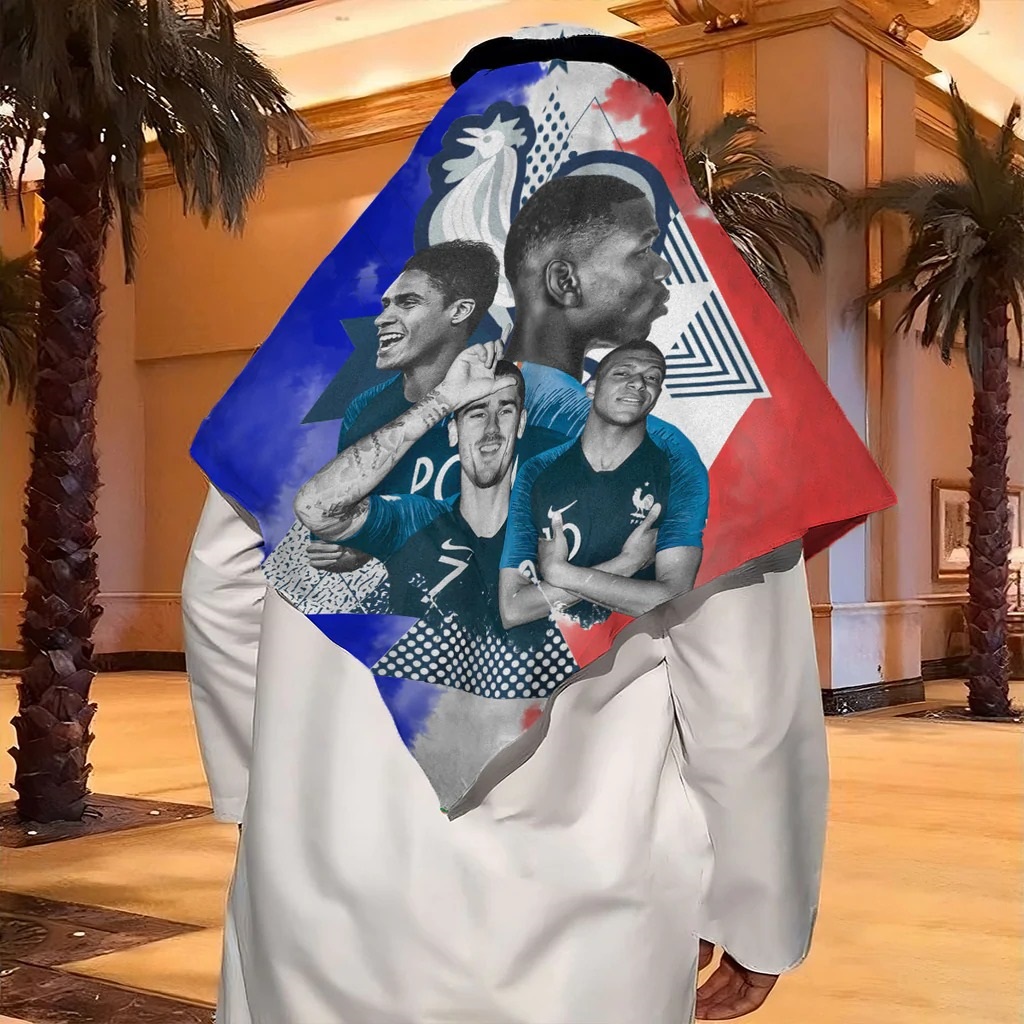 France 2022 World Cup Keffiyeh Shemagh Wrap Headwear Scarf For Fan Football Gift