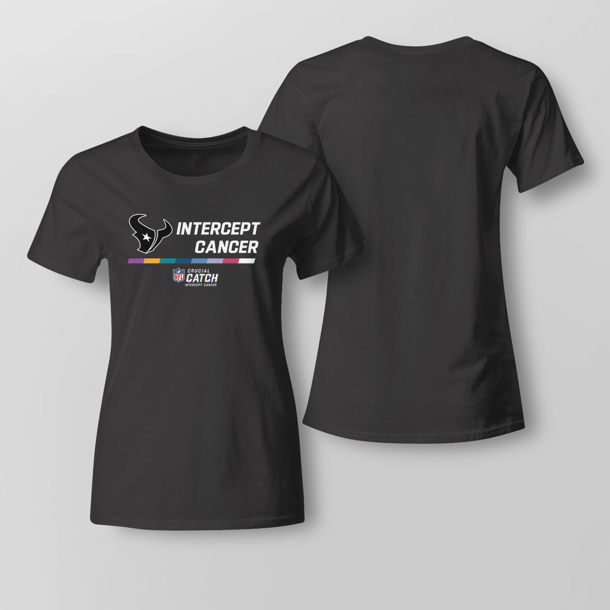 Houston Texans 2022 Nfl Intercept Cancer Crucial Catch Therma Performance Pullover Hoodie T-shirt Long Sleeve, Ladies Tee