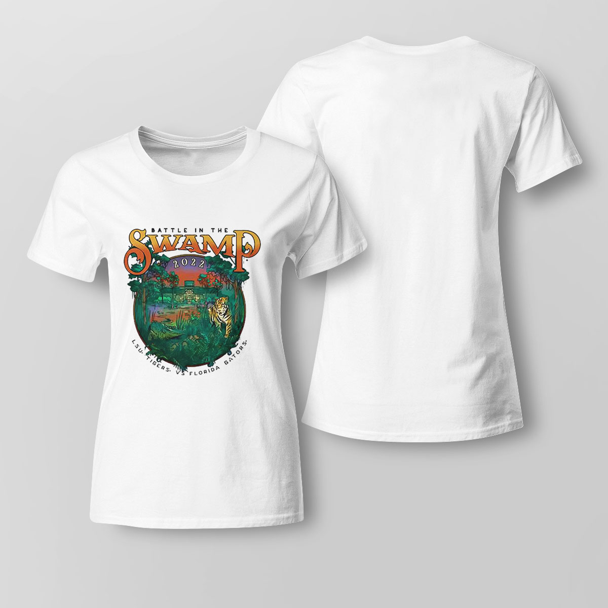Lsu Tigers Vs Florida Gators Battle In The Swamp Game Day 2022 Shirt Long Sleeve, Ladies Tee