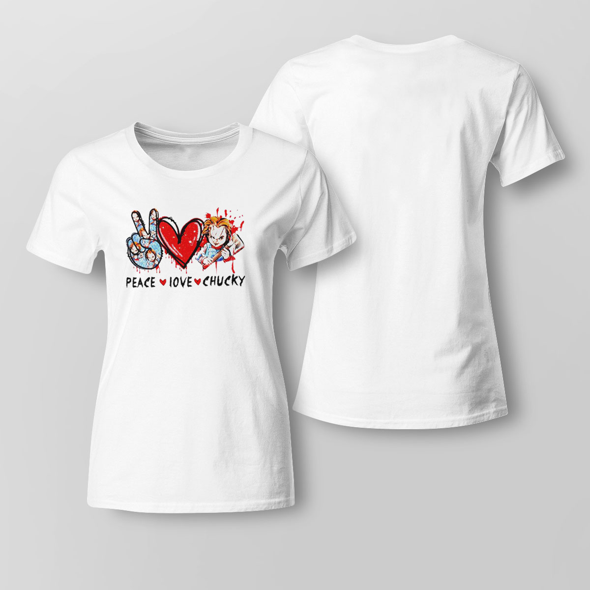 Peace Love Chucky Halloween Horror Shirt