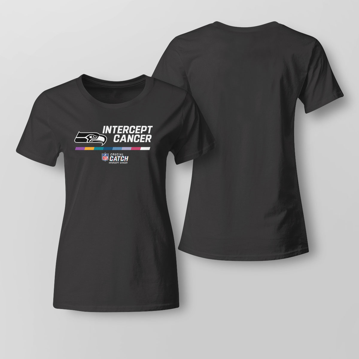 Seattle Seahawks 2022 Nfl Intercept Cancer Crucial Catch Therma Performance Pullover Hoodie T-shirt Long Sleeve, Ladies Tee