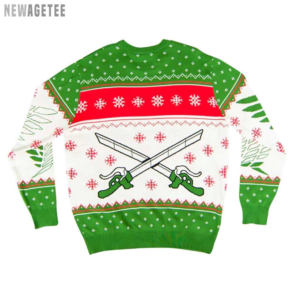Scout Regiment Attack On Titan 4 Kanji And Swords Ugly Christmas Sweater Knitted Sweater