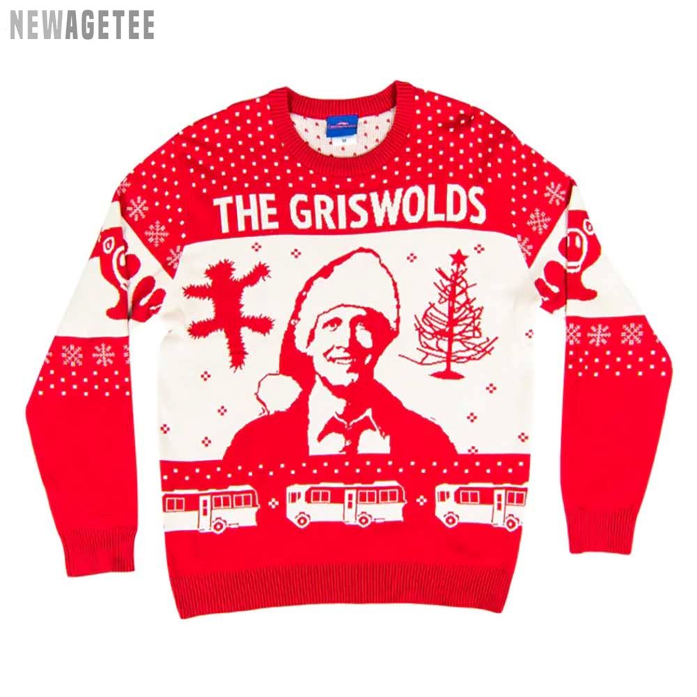 The Griswolds Threshold Of Hell Clark Santa Hat Christmas Vacation Ugly Christmas Sweater Knitted Sweater