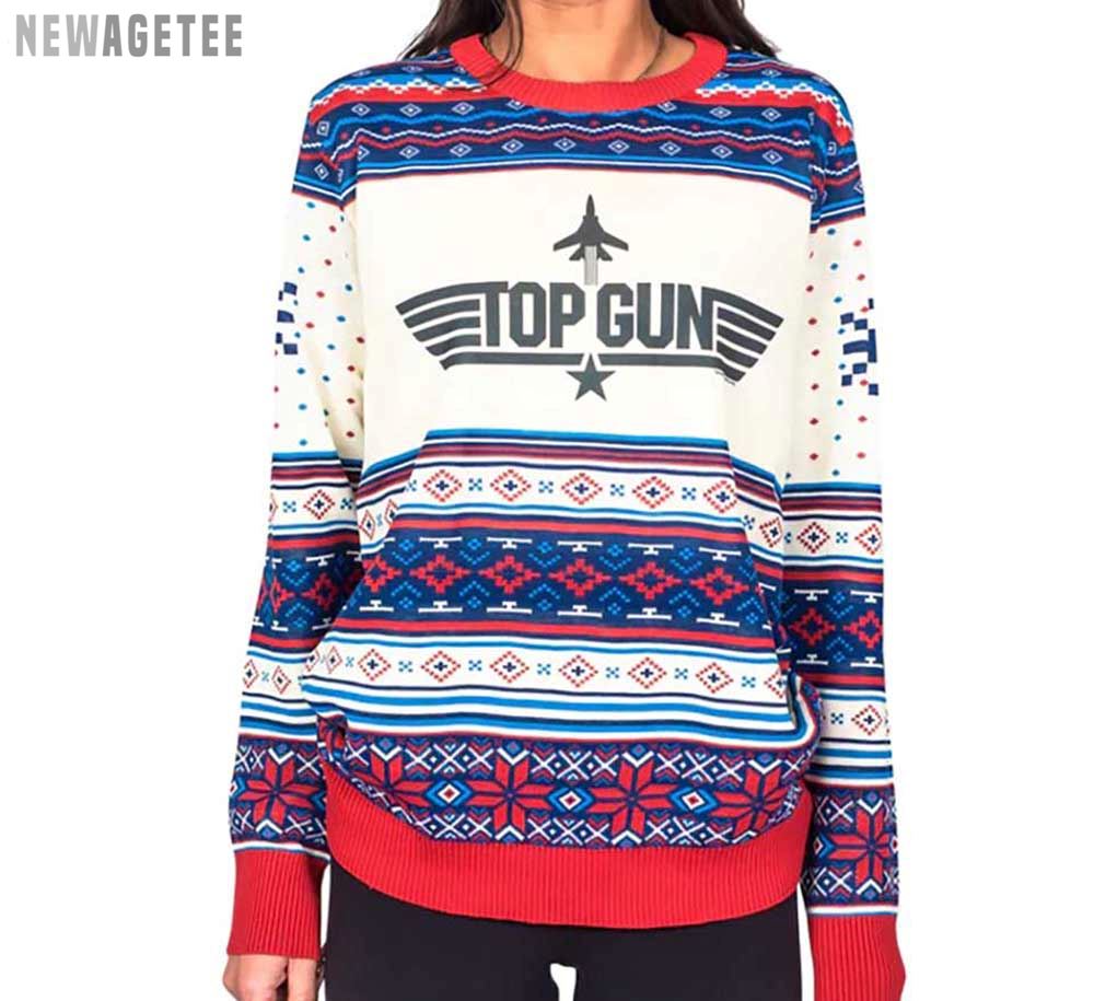 Top Gun Maverick Fighter Jet Ugly Christmas Sweater Gift Xmas