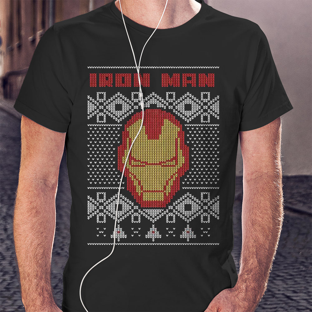 Marvel Iron Man Mask Ugly Christmas Sweatshirt