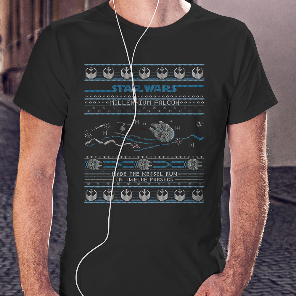 Star Wars Falcon Attack Ugly Christmas Girls Slouchy Sweatshirt