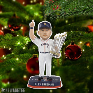 Alex Bregman Holding Trophy Houston Astros 2022 World Series Champions Christmas Ornament