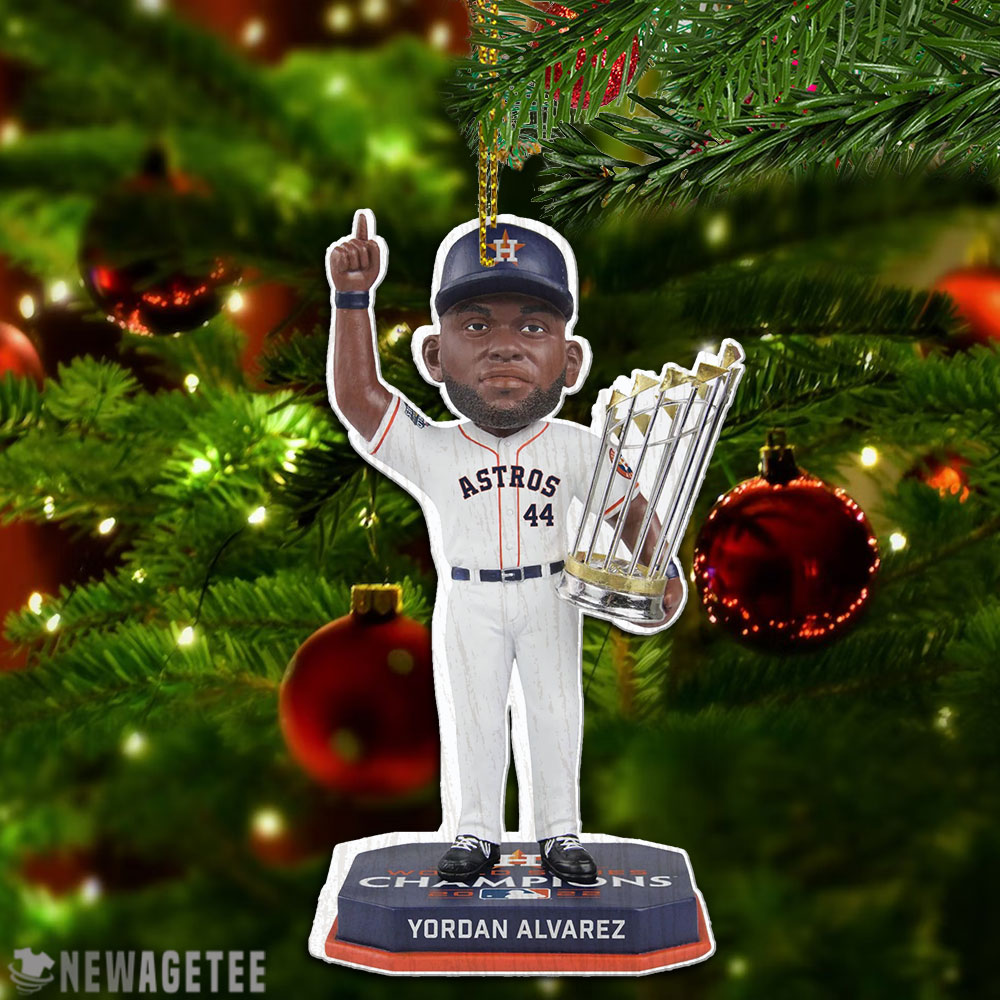 Yordan Alvarez 44 Houston Astros 2022 World Series Champions Christmas Wood Ornament
