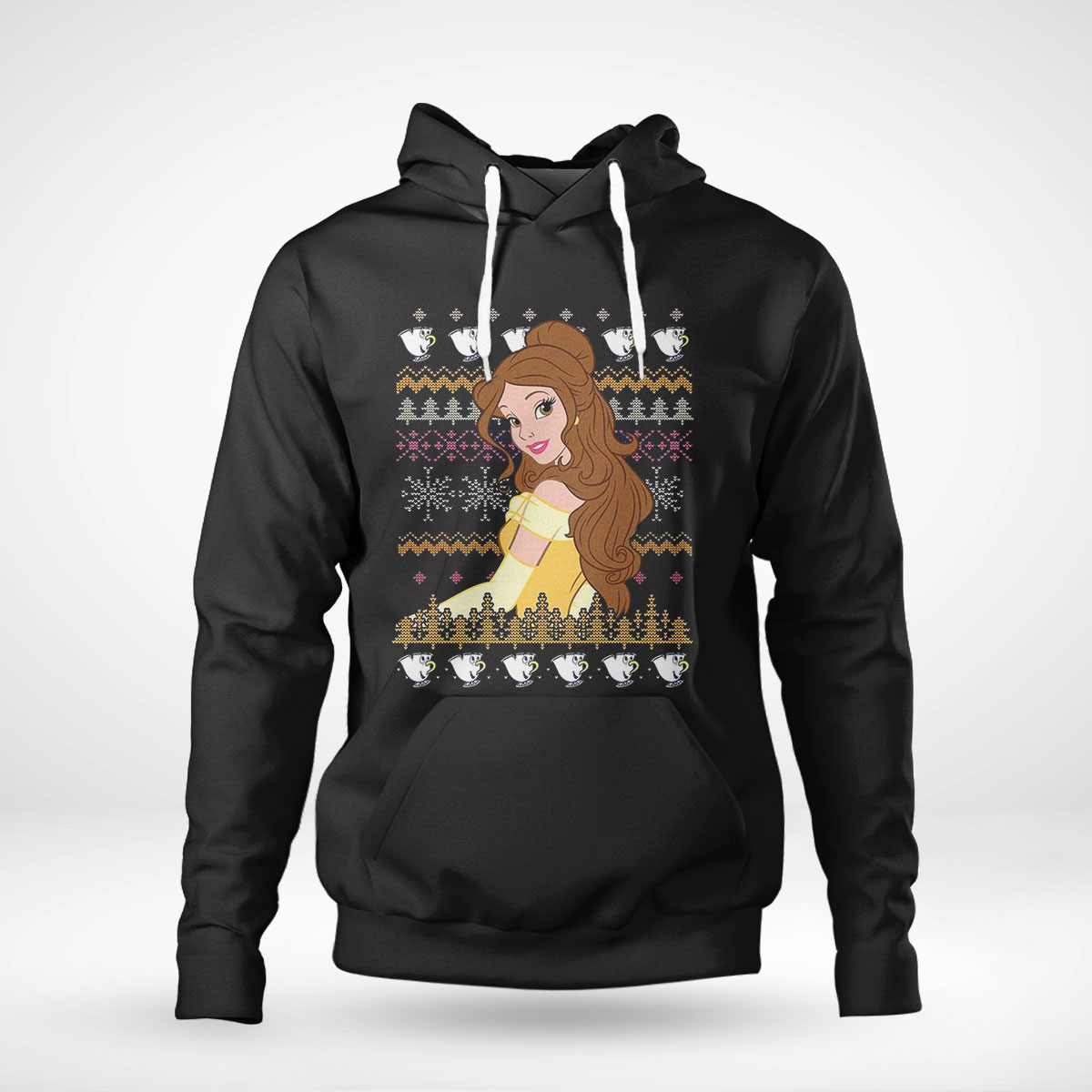 Disney Princess Belle Teacups Ugly Christmas Shirt