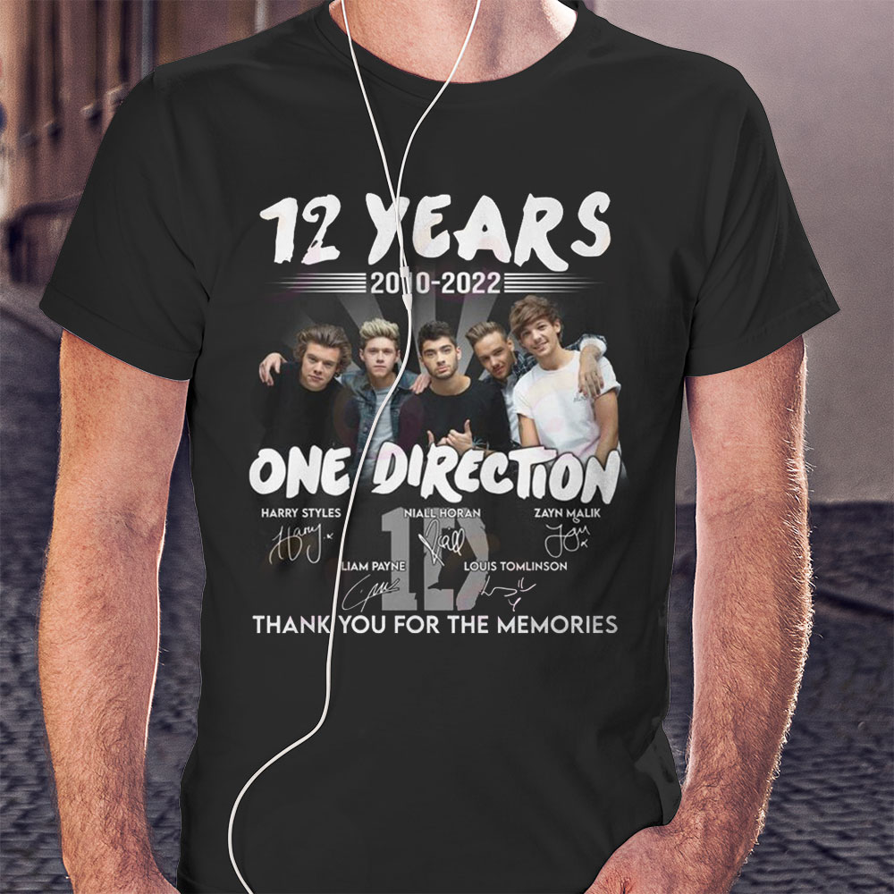 12 Years 2010 – 2022 One Direction Thank You For The Memories T-shirt