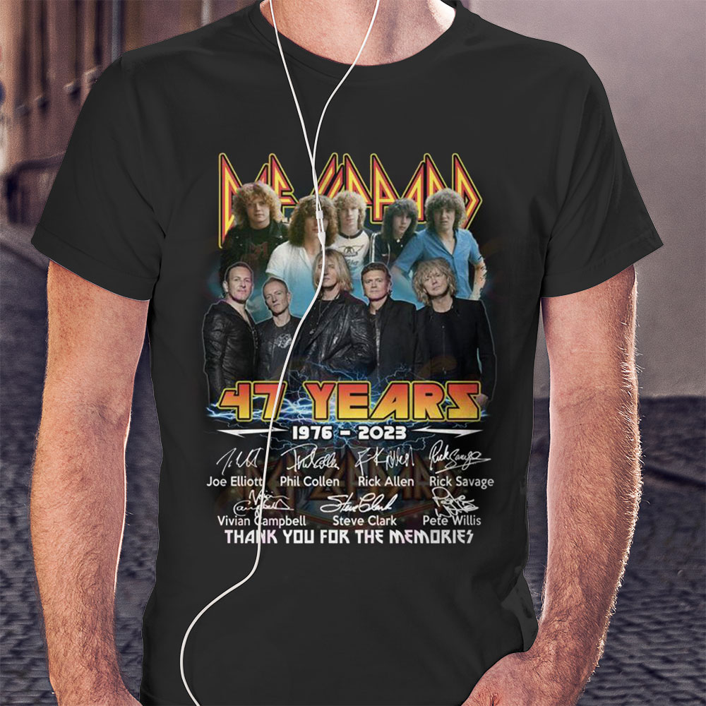 Def Leppard 47 Years 1976 – 2023 Thank You For The Memories T-shirt