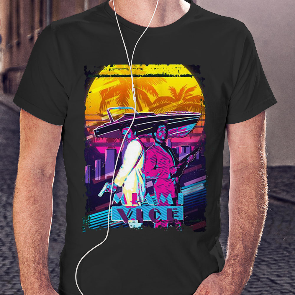 Miami Vice Works Products Terrible Dictionary Sonny And Rico Retro Art Amelie Lens Shirt