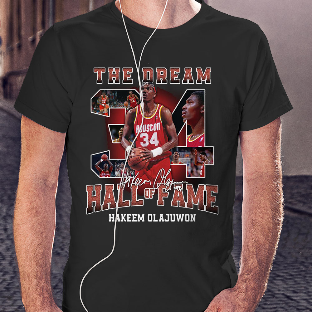 The Dream Houston Basketball Hakeem Olajuwon Legend Signature Hoodie Shirt