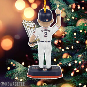Alex Bregman Holding Trophy Houston Astros 2022 World Series Champions Christmas Ornament