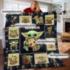 Personalized Baby Yoda Groot Grogu Fleece Baby Blanket