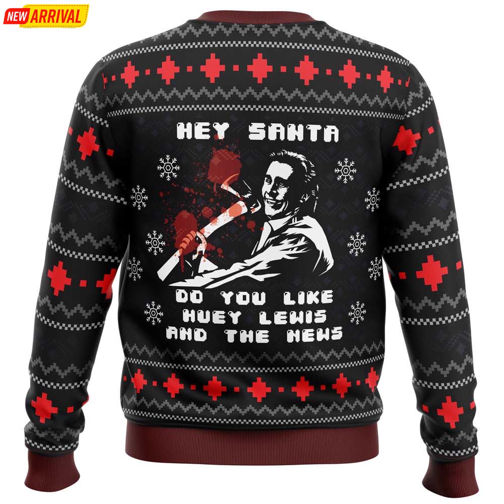 Psycho Hey Santa Do You Like Huey Lewis And The News Ugly Christmas Sweater