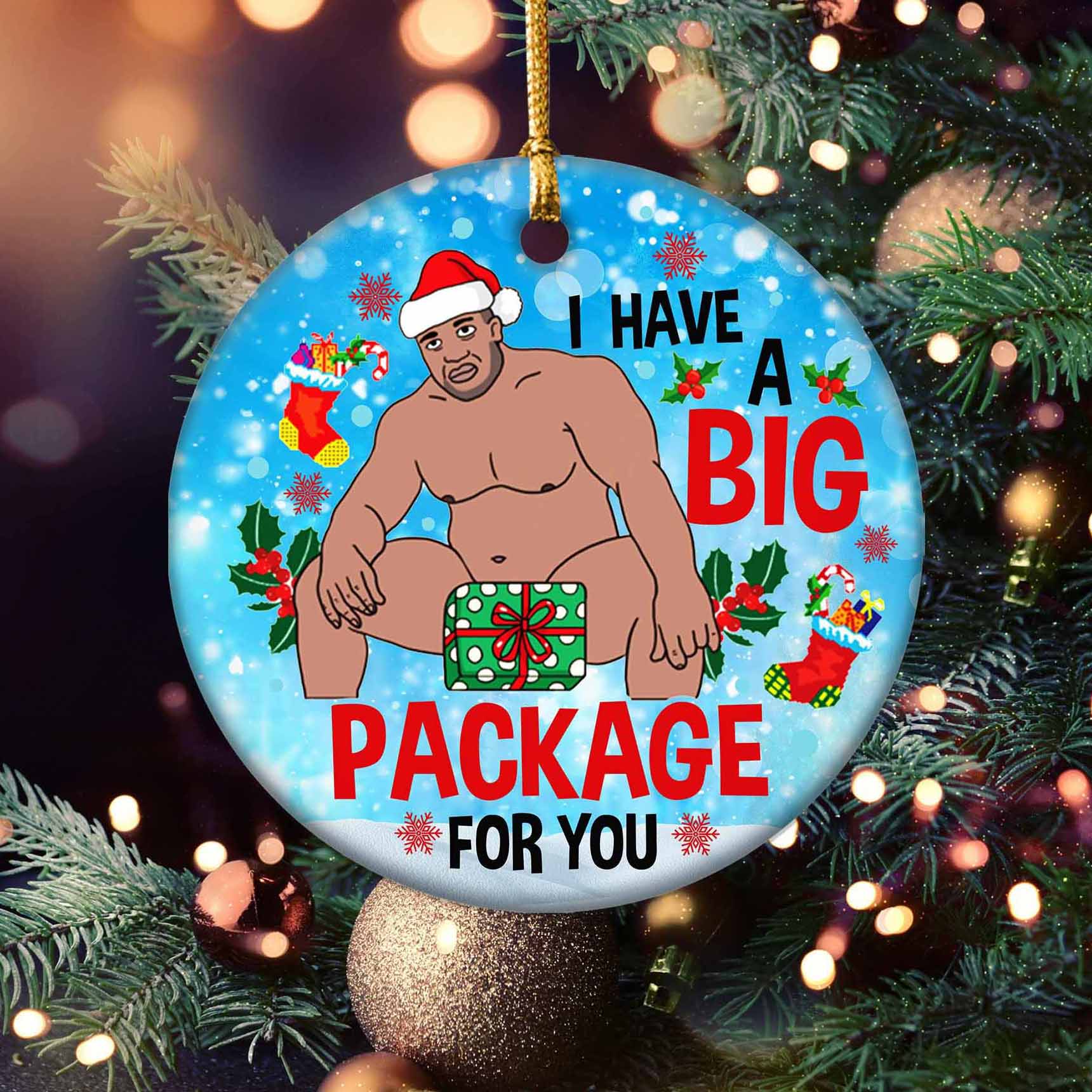 Barry Wood I Have A Big Package For You Ornament Xmas Tree Decor