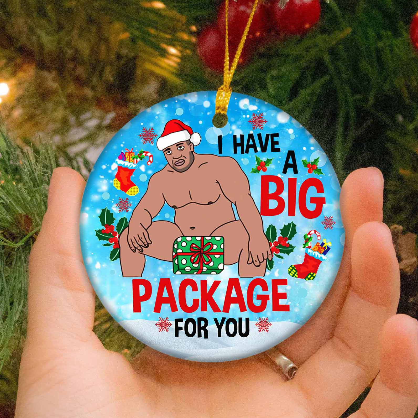 Barry Wood I Have A Big Package For You Ornament Xmas Tree Decor