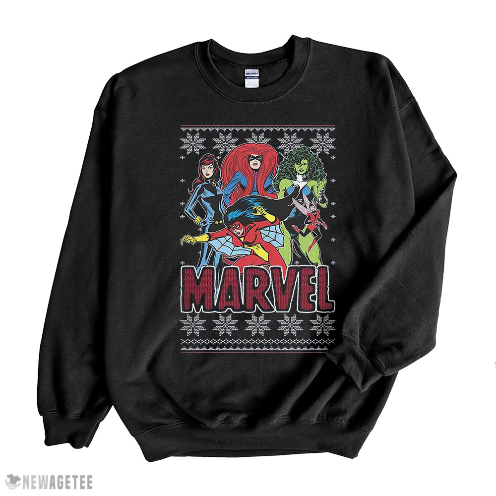 Marvel Avengers Heroines Girls Ugly Christmas Sweatshirt