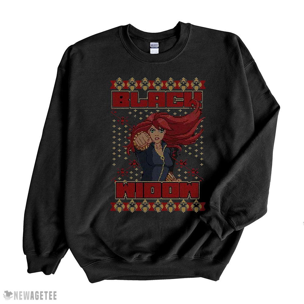 Marvel Black Widow Power Punch Ugly Christmas Girls Slouchy Sweatshirt