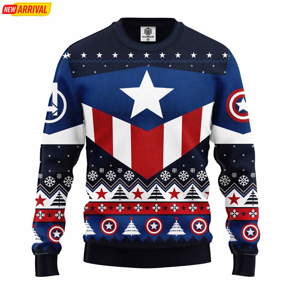 Captain America Ugly Christmas Sweater