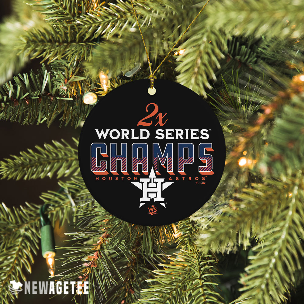 Houston Astros Two-time World Series Champions Trophy Case Addition Ornament Xmas Tree Decor