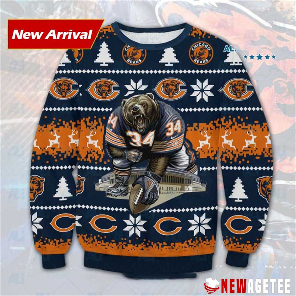 Chicago Bears Mascot Ugly Christmas Sweater Chicago Bears Mascot Ugly Christmas Sweater