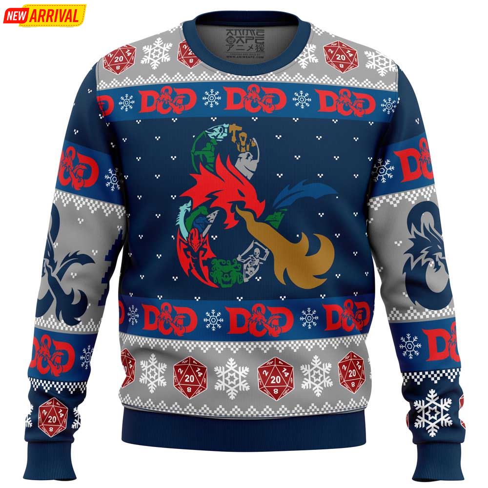 D 20 Dungeons And Dragons Ugly Christmas Sweater