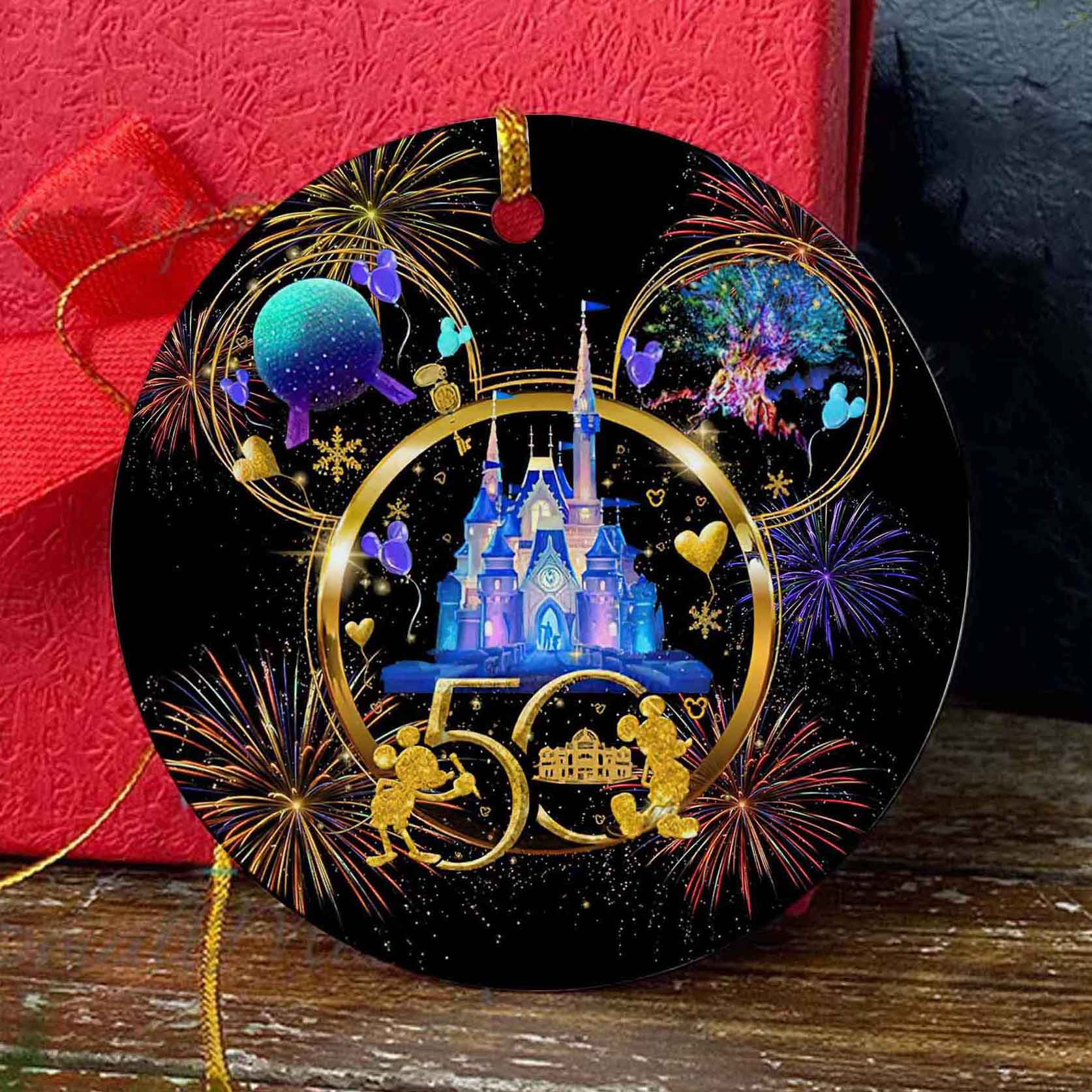 Disney 50th Anniversary Ceramic Christmas Ornament